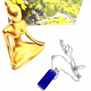 Square-Cut Lapis Lazuli Pendant – Bold Statement Piece