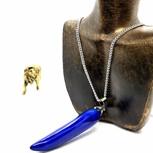 Lapis Lazuli “Blue Pepper” Pendant – Natural Artistic Shape