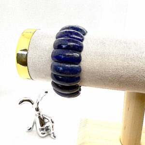 Bold Barrel Beads  – Natrual Lapiz Lazuli Power Bracelet