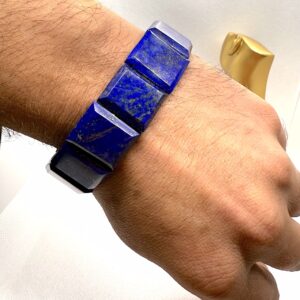 Rectangle-Cut Lapis Lazuli Bracelet – Royal Afghan Shine