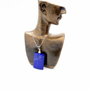 Deep Ocean Block – Solid Lapis Lazuli Rectangular Pendant