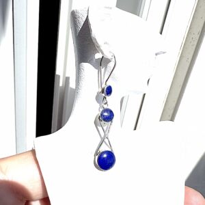 Elegant Long Lapis Drops – Sterling Silver Earrings