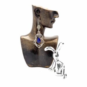 victorian style teardrop Sterling Silver & Lapis Lazuli