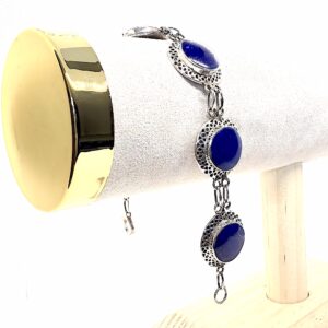 Lapis Link Bracelet – Sterling Silver Charm Style
