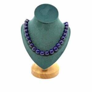 Midnight Sky – Polished Round Beaded Lapis Lazuli Necklace
