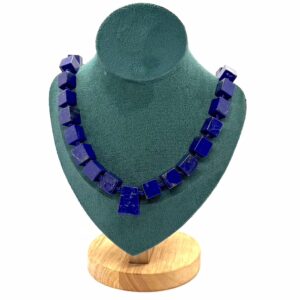 Royal Blue Lapis Lazuli  Faceted Cubes Necklace