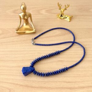 Earth & Sky – Natural Lapis With King Bead Necklace