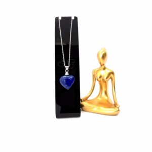 Heart-Shaped Lapis Pendant with Chain – Symbol of Peace