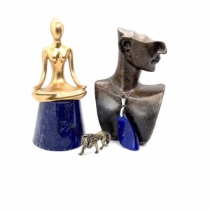 Tapered Oval Lapis Pendant – Deep Afghan Blue