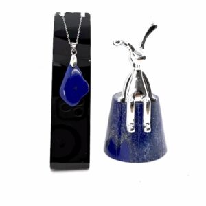 Organic Cut Lapis Pendant – Rustic Afghan Craft