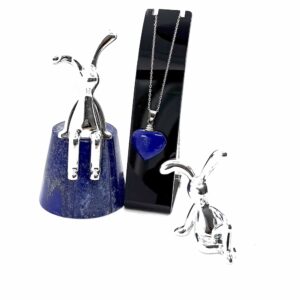 Heart-Shaped Lapis Pendant with Chain – Symbol of Peace