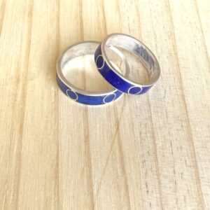 Soulmate Bands – Silver & Lapis Lazuli Promise Rings (Set of 2)