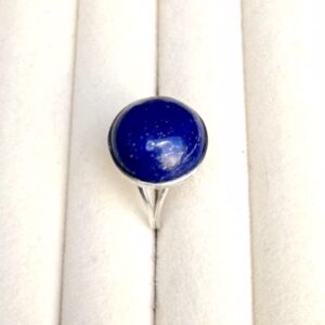 Timeless Blue – Polished Round Lapis Silver Ring