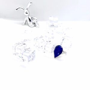 Royal Drop – Pear Cut Lapis Lazuli Ring in Pure Silver